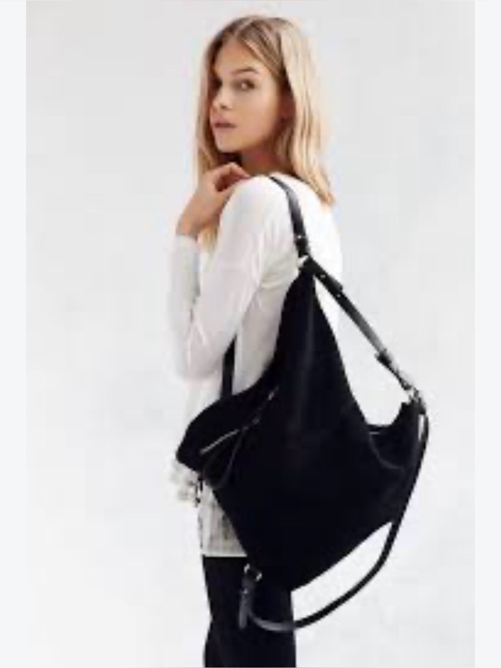 Kimchi Blue Urban Outfitters Leather Bag Black Suede Purse Handbag Retired